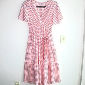 C+D+M Collection Summer Maxi Dress Women's Small Pink White Tie Waist